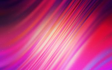 Açık Pembe, uzay yıldızlı sarı vektör şablonu. Renkli kozmik yıldızlı soyut çizimler. Kozmik arkaplanlar için şablon.