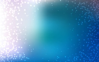 Astronomik yıldızlı hafif BLUE vektör arkaplanı. Bulanık arkaplandaki ve gradyanı olan uzay yıldızları. Fütürist reklamlar ve kitapçıklar için şablon.