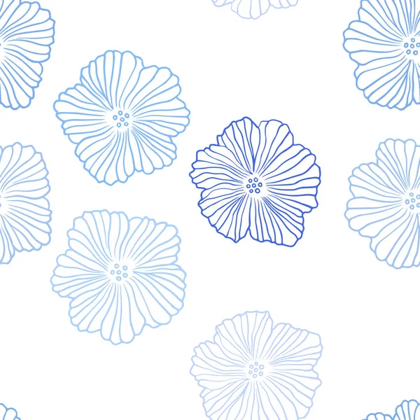 Hellblauer Vektor Nahtloser Natürlicher Hintergrund Mit Blumen Kreative Illustration Verschwommenem — Stockvektor