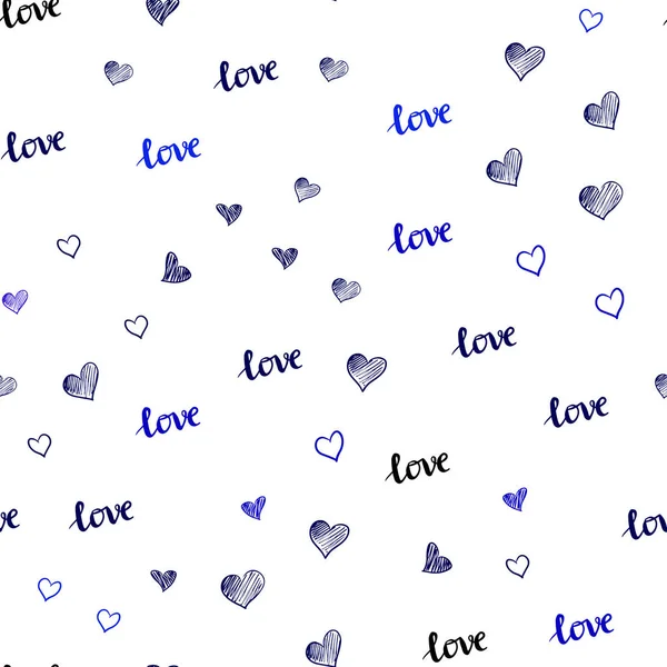 Dark Blue Vector Sem Emenda Pano Fundo Com Frase Amor — Vetor de Stock