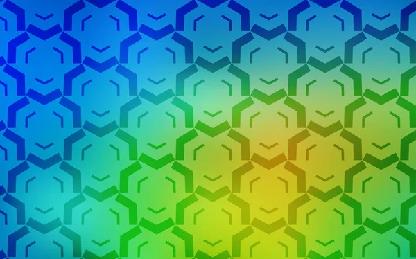 Голубая Зеленая Векторная Компоновка Изогнутыми Линиями Образец Красочными Линиями Формами — стоковый вектор