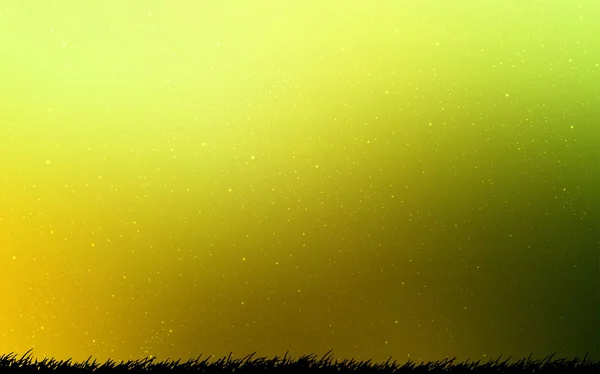 Светло Зеленая Желтая Векторная Компоновка Космическими Звездами Блестящая Абстрактная Иллюстрация — стоковый вектор