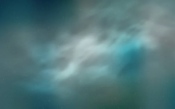 Hellblaues Grünes Vektorlayout Mit Kosmischen Sternen Leuchtende Illustration Mit Himmelssternen — Stockvektor