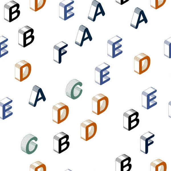 Donkerblauw Geel Vector Naadloos Patroon Met Abc Symbolen Abstracte Illustratie — Stockvector