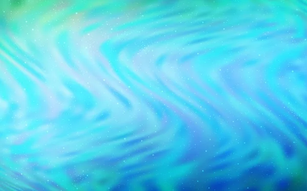 Light Blue Green Vector Texture Milky Way Stars Shining Illustration — Stock Vector