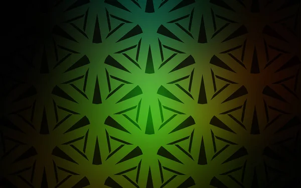 ダークグリーン ポリゴナルスタイルのレッドベクトルパターン 抽象的な背景にカラフルなグラデーションで三角形 小冊子やチラシの模様 — ストックベクタ