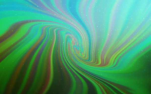 Hellblauer Grüner Vektorhintergrund Mit Astronomischen Sternen Leuchtend Farbige Illustration Mit — Stockvektor