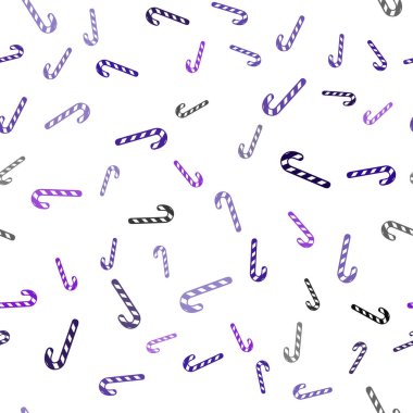 Işık mor vektör sorunsuz doku ile Noel tatlılar, şekerler.