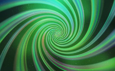 Galaksi yıldızlı açık yeşil vektör arka planı. Bulanık dekoratif tasarım galaksi yıldızlarıyla basit bir stilde. Kozmik arkaplanlar için şablon.