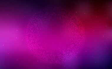 Gece gökyüzü yıldızları ile koyu pembe vektör deseni. Degrade ile bulanık soyut arka planda uzay yıldızları. İş reklamınız için akıllı tasarım.