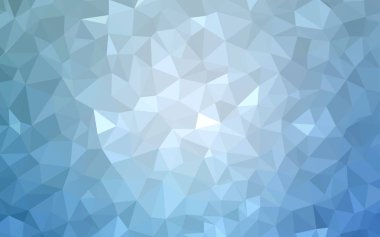 Açık mavi vektör Çokgen soyut düzeni. Çokgen şekillere sahip bir örnek. Tamamen yeni afiş için şablon.