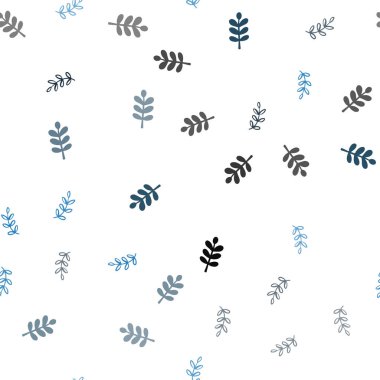 Yaprakları ile açık mavi vektör Dikişsiz Doodle düzeni. degrade ile bulanık soyut arka plan üzerinde yaprakları. Tekstil, kumaş, duvar kağıtları için tasarım.