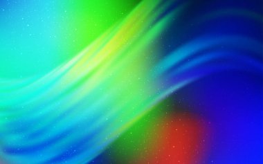 Açık mavi, kozmik yıldızlı yeşil vektör düzeni. Bulanık dekoratif tasarım galaksi yıldızlarıyla basit bir stilde. İş ilanınız için akıllı tasarım.