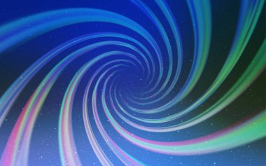 Açık mavi, astronomik yıldızlar ile yeşil vektör arka plan. Soyut şablonda gökyüzü yıldızlarıyla Shining Illustration. Kozmik arka planlar için şablon.