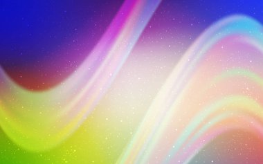 Uzay yıldızları ile ışık Multicolor vektör şablonu. Galaksi yıldızları ile basit tarzda bulanık dekoratif tasarım. Astroloji Web siteleri için desen.