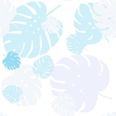 Yaprakları ile açık mavi vektör Dikişsiz Doodle düzeni. Karalama ve yaprakları ile glitter soyut illüstrasyon. Kartvizitler, Web siteleri için şablon.