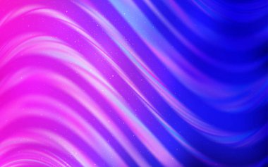 Açık Pembe, gökada yıldızlı mavi vektör arkaplan. Bulanık dekoratif tasarım galaksi yıldızlarıyla basit bir stilde. Kozmik arkaplanlar için şablon.