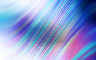 Gece gökyüzü yıldızlı açık mavi vektör deseni. Bulanık arkaplandaki ve gradyanı olan uzay yıldızları. İş ilanınız için akıllı tasarım.