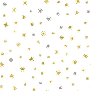 Buz kar taneleri ile koyu sarı vektör Dikişsiz şablon.