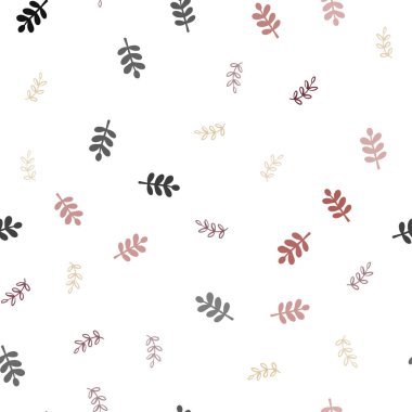 Açık yeşil, kırmızı vektör Dikişsiz zarif arka plan yaprakları ile. Yapraklar ile Doodle tarzında renkli Illustration. Duvar kağıdı, kumaş üreticileri için tasarım.