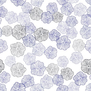 Koyu mavi vektör sorunsuz doğal arka planını çiçekler. Renkli resimde doodle tarzı çiçekli. Kartvizit, Web siteleri için şablon.
