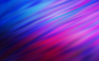 Koyu pembe, gece gökyüzü yıldızları ile mavi vektör deseni. Soyut şablonda gökyüzü yıldızlarıyla Shining Illustration. Kozmik arka planlar için şablon.