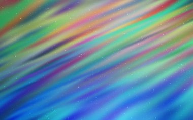 Galaksi yıldızlı koyu mavi vektör arkaplan. Renkli kozmik yıldızlı soyut çizimler. Kozmik arkaplanlar için şablon.