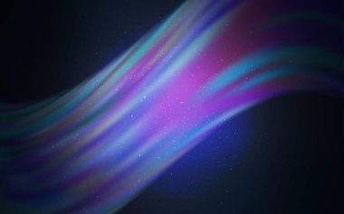 Gece gökyüzünde ışık mavi vektör desenle yıldız. Parlak astronomik yıldız ile renkli illüstrasyon parlayan. Desen Astroloji Web siteleri için.