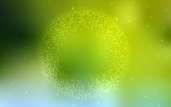 Világos Zöld Sárga Vektoros Textúra Tejútrendszerben Csillagok Space Csillagok Elmosódott — Stock Vector