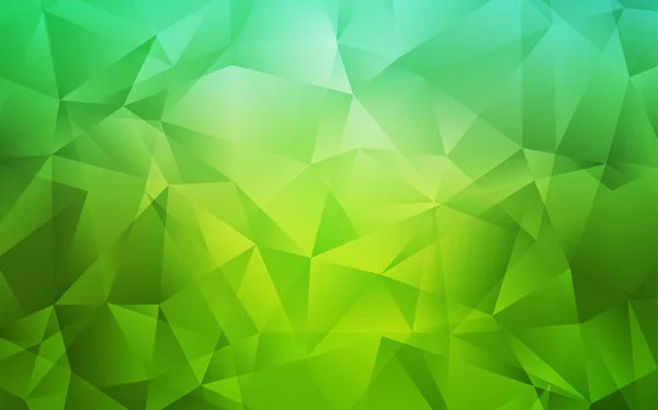 Hellgrünen Vektor Leuchtenden Dreieckigen Hintergrund Glänzende Polygonale Illustration Die Aus — Stockvektor