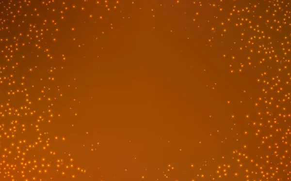 Светло Оранжевый Векторный Узор Звездами Ночного Неба Блестящая Абстрактная Иллюстрация — стоковый вектор