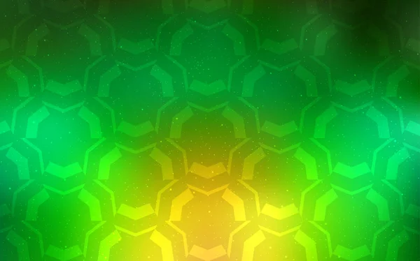 Licht Groene Gele Vector Achtergrond Met Gebogen Lijnen Kleurrijke Illustratie — Stockvector