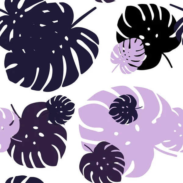 葉との光紫色のベクトルシームレスな落書きの背景 落書きスタイルの葉で輝く色のイラスト 窓のブラインド カーテンのためのテクスチャ — ストックベクタ