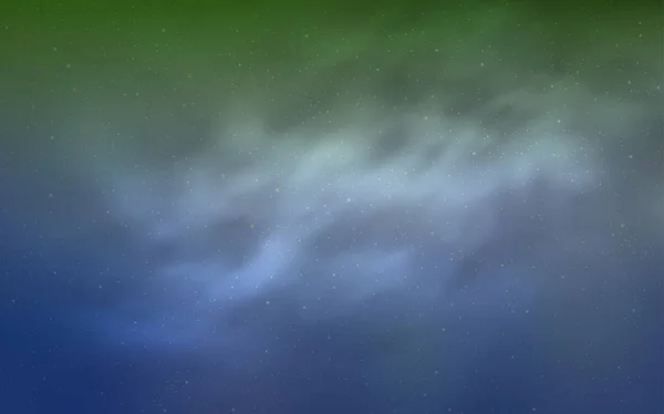 Hellblauer Grüner Vektorhintergrund Mit Galaxiensternen Raumsterne Auf Verschwommenem Abstrakten Hintergrund — Stockvektor