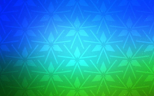 Azul Claro Plantilla Vector Verde Con Cristales Triángulos Gradiente Abstracto — Vector de stock