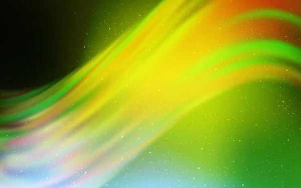 光緑、天文学的な星と黄色のベクトルの背景. — ストックベクタ
