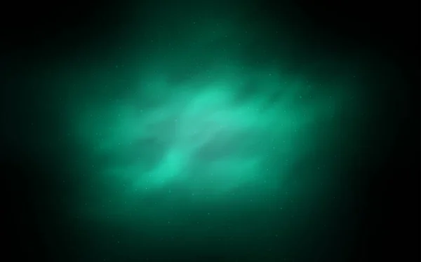 Padrão Vetorial Verde Escuro Com Estrelas Céu Noturno Glitter Ilustração — Vetor de Stock
