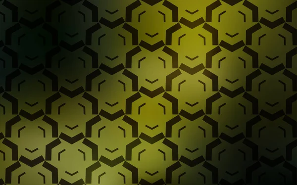 Vert foncé, disposition vectorielle jaune avec lignes courbes . — Image vectorielle