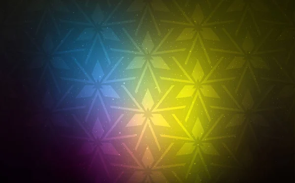 Fond Vectoriel Multicolore Foncé Avec Triangles Triangles Sur Fond Abstrait — Image vectorielle