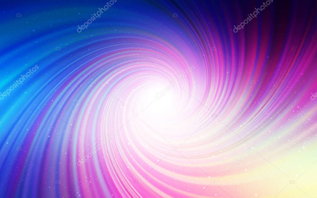 Light Pink, Blue vector pattern with night sky stars. Blurred decorative design in simple style with galaxy stars. Pattern for futuristic ad, booklets.