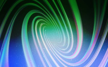Açık mavi, astronomik yıldızlı yeşil vektör arkaplan. Bulanık dekoratif tasarım galaksi yıldızlarıyla basit bir stilde. Astroloji web siteleri için desen.