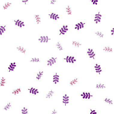 Açık mavi, kırmızı vektör Dikişsiz Doodle yaprakları ile şablon. Yaprakları ile Doodle tarzında yeni renkli Illustration. Moda kumaş, duvar kağıtları için desen.