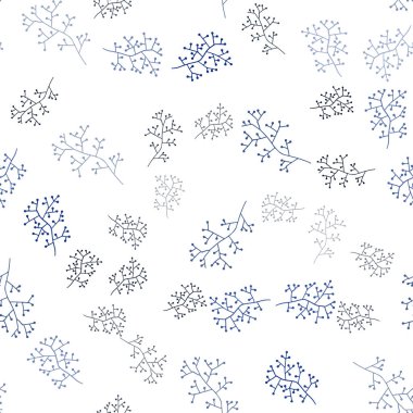 Koyu mavi vektör Dikişsiz şık duvar kağıdı dalları ile. Beyaz arka planda Hint tarzında dekoratif tasarım. Tekstil, kumaş, duvar kağıtları için tasarım.