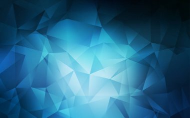 Koyu mavi vektör üçgen arka plan parlayan. Gradyan ile zarif parlak Çokgen çizim. Arka planlarınız için dokulu desen.