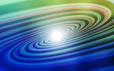 Açık mavi, kozmik yıldızlı yeşil vektör düzeni. Soyut şablonda gökyüzü yıldızlarıyla parlayan illüstrasyon. Fütürist reklamlar ve kitapçıklar için şablon.