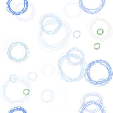 Açık mavi, yeşil vektör kesintisiz zemin nokta ile. Renkli soyut daireler parlayan kümesi ile Illustration. Pencere jaluzi, perdeler için doku.