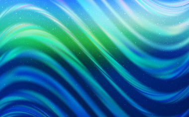 Açık mavi, kozmik yıldızlar ile yeşil vektör düzeni. Parlak astronomik yıldızlar ile renkli Illustration Shining. Kozmik arka planlar için şablon.