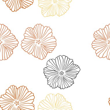 Çiçekler ile açık turuncu vektör Dikişsiz soyut desen. Çiçekler ile yepyeni renkli illüstrasyon. Kumaş, duvar kağıtları tasarımı için desen.