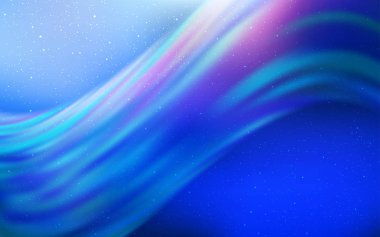 Kozmik yıldızlarla ışık Mavisi vektör düzeni. Bulanık dekoratif tasarım galaksi yıldızlarıyla basit bir stilde. Astroloji web siteleri için desen.