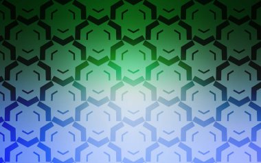 Açık mavi, eğri çizgileri olan yeşil vektör şablonu. Kavisli çizgilerden oluşan parlak bir illüstrasyon. İşiniz için yepyeni bir tasarım..